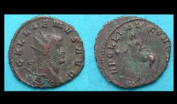 Gallienus, Zoo Issue, Centaur with Globe and Rudder reverse